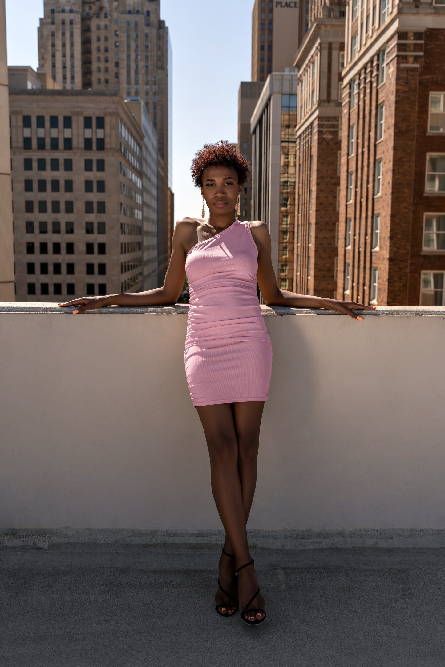 Ruched One Shoulder Dress