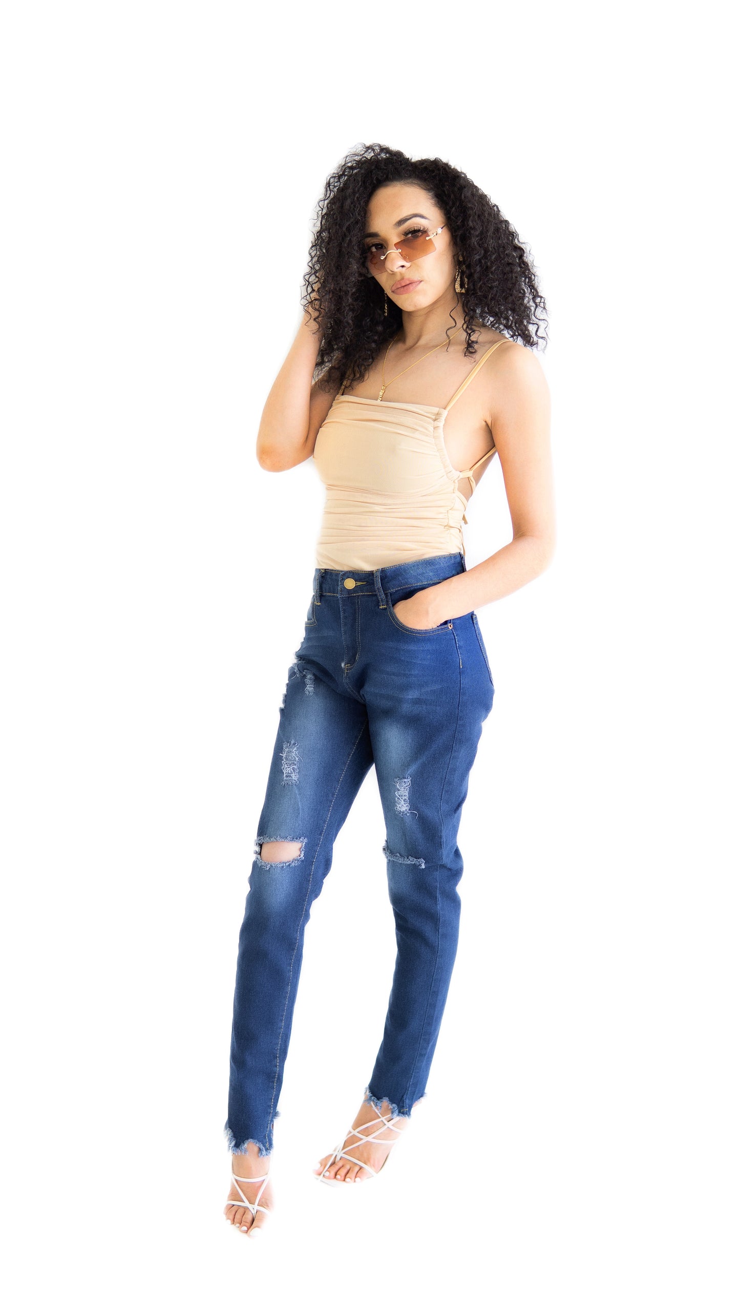 Distressed Denim Jeans