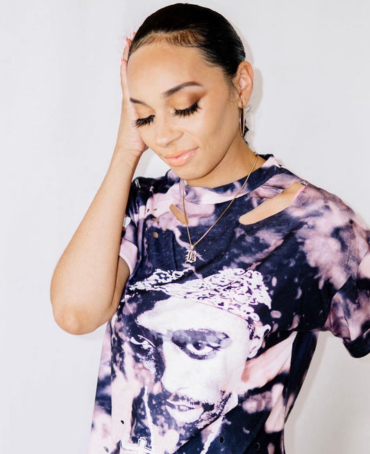 Distressed Tie Dye Tupac Tee