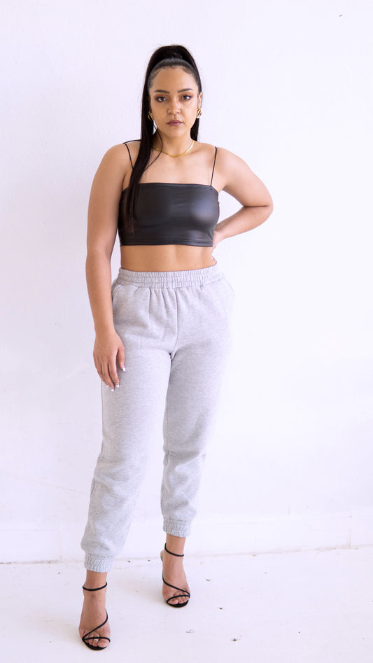 Faux leather Crop Tank