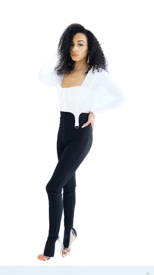 Long Sleeve Corset Crop Top