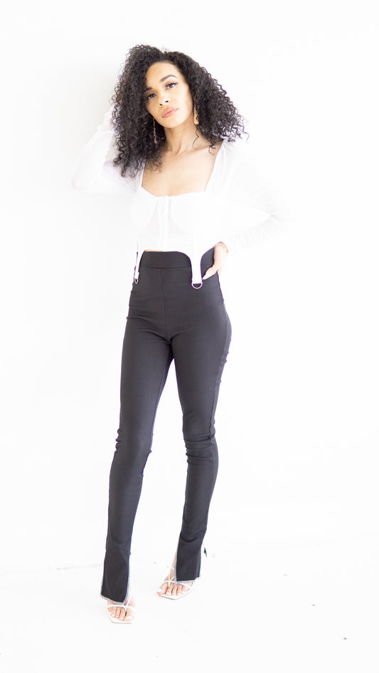 Long Sleeve Corset Crop Top