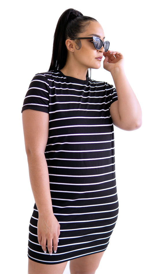 Oversized Striped T-Shirt Dress