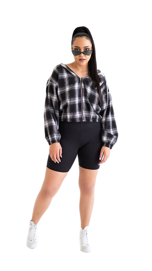 90s Plaid Cropped Jacket
