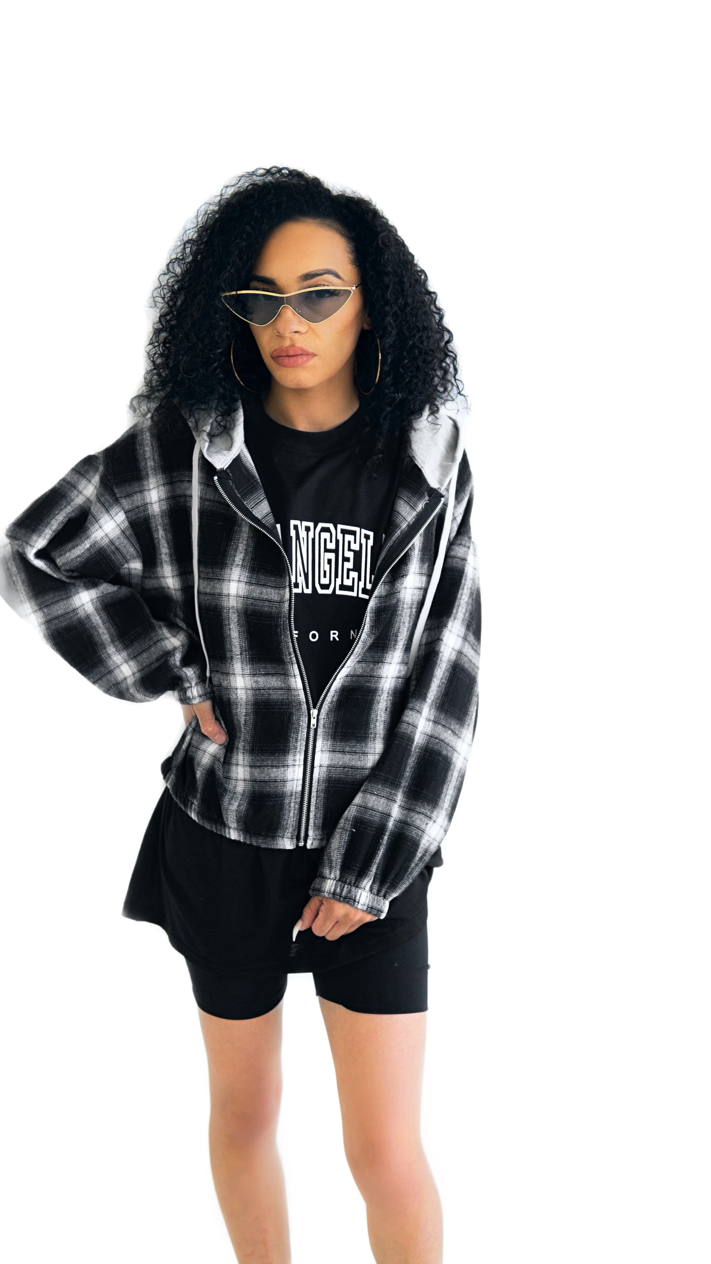 90s Plaid Cropped Jacket